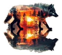 Blumuze Wooden Puzzle, Wolf Wooden Jigsaw Puzzles For Adults, Unique Shaped Animal Wood Puzzles For Adults Kids With Wood Gift Box 257pcs-L-34 * 31.7 cm