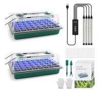 BlumWay Upgrade Seed Starter Tray with Grow Light,80-Cells Seedling Tray with Humidity Dome/Indoor Grow Kit for Deep-Rooted Seedlings, Adjustable/Timed Light Plant Starter Set