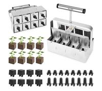 BlumWay Upgraded Soil Blocker, 8 Cell Seed Blocker 2 inch Quad Soil Block Maker Manual with 3 Types of Seed Pins,Hand-held Soil Blocking Tool for Seed Stater Tray Outdoor Plants