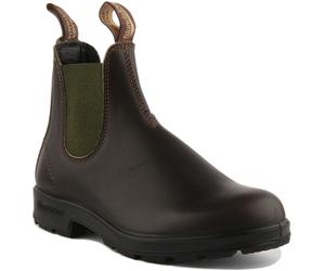 Blundstone 519 Unisex Pull On Leather Chelsea Boot In Brown Olive Size UK 3 - 12