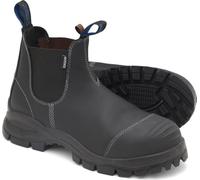 Blundstone 910 Dealer Safety Boot Black - Two pull tabs at front and rear, Cushioned footbed