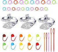 Blunivia 40pcs Crochet Tension Ring Set, Adjustable Finger Guides for Crocheting & Knitting, Stitch Counting Control Tool, Slip-On Helper for Comfortable, Consistent Stitches