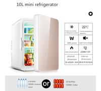 BLUNOA 10L Mini Fridge For Bedrooms Small Freezer Makeup Mini Refrigerator Food Heater Beverage Cooler Portable Compact Personal Fridge AC+DC Compatibility For Home Office Car Fridge (Size : Gold)