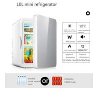 BLUNOA 10L Mini Fridge For Bedrooms Small Freezer Makeup Mini Refrigerator Food Heater Beverage Cooler Portable Compact Personal Fridge AC+DC Compatibility For Home Office Car Fridge (Size : Silver)