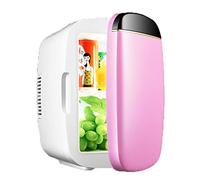 BLUNOA 6 L Mini Fridge Portable Refrigerator Food Heater & Beverage Cooler Thermoelectric System For Cars, Homes, Offices, And Dorms AC/DC Powered (Color : Pink)