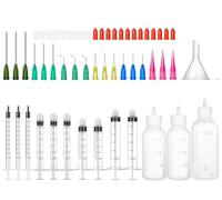 Blunt Tip Syringe, Glue Syringe with 2 Sizes Precision Tip Applicator Bottle, 18G Blunt Needle Tip with Caps, Glue Syringe for Woodworking, Small Art Liquid Dispensing Bottle