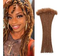 BLUONASI Human Hair Dreadlock Extensions 8 Inch 20 strands Human Loc Extensions 0.6cm Dreads Extensions Width Real Hair Dreadlock Extensions Human Hair For Women and Men(30#, 8 Inch (20Strands))