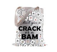BLUPARK Chinese Mahjongg Tote Bag I don't Give a Crack or a Bam Shopping Bag Mahjongg Lover Gift, Crack Or Bam
