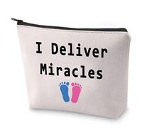 BLUPARK Doula Gift for OBGYN Doctor Midwife Cosmetic Bag I Deliver Miracles Makeup Organizer Pouch Appreciation Gift, I Deliver Miracles