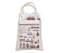 BLUPARK Parks Theme Tote Bag E-cot Gifts Magic W Gift E-cot Inspired Tote Bag Family Vacation Souvenir Gift, Off-white, 11 x 7 x 0.63 inches