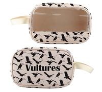 BLUPARK Vulture Clear Makeup Bag Animal Inspired Cosmetic Bag Gift for Bird Lover, Vultures, Retro