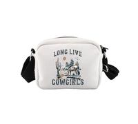 BLUPARK Western Country Southern Cowgirls Gift Western Women Long Live Cowgirl Cosmetic Bag Western Bags Western Rodeo, Off White, Long Live Cowgirl H Cb