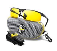 BLUPOND Night Driving Glasses For Men/Women - HD Yellow Vision for Maximum Clarity - Knight Visor Size: L