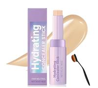 Blur Concealer Stick Duo, 2 in 1 Contours Concealer Stick & Brush, Hydrating Lightweight Concealers, Nose Contour Contour Pencil, Long Lasting and Waterproof Foundation Makeup Sticks (Ivory)