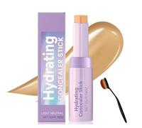 Blur Concealer Stick Duo, 2 in 1 Contours Concealer Stick & Brush, Hydrating Lightweight Concealers, Nose Contour Contour Pencil, Long Lasting and Waterproof Foundation Makeup Sticks (Natural)