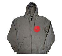 Blur Hoodie Circle Band Logo Official Unisex Grey Zipped S