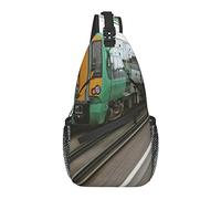 Blur Train Track Railway Railroad Cross Chest Bag Diagonally Sling Backpack Crossbody Shoulder Bag Travel Hiking Daypacks for Men Women