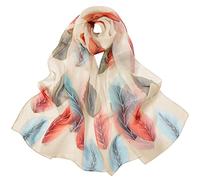 BLURBE Chiffon Scarf Women - Ladies Scarves Lightweight Floral Print Chiffon Scarfs Shawls and Wraps for Womens Spring Autumn