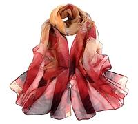 BLURBE Chiffon Scarf Women - Ladies Scarves Lightweight Floral Print Chiffon Scarfs Shawls and Wraps for Womens Spring Autumn