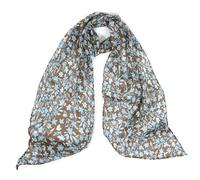 BLURBE French Long Scarf for Women - Lightweight Chiffon Neck Scarf Elegant Printed Sunscreen Shawl Fashion Versatile Wrap for Spring Summer