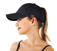 BLURBE Ponytail Baseball Cap - Mesh Cap Classic Plain Hat, Sun Messy High Bun Cap Adjustable Pony Caps, Sports Casual Trucker Hats Cap for Women