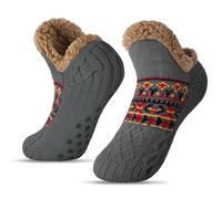 BLURBE Slipper Socks Women- Fluffy Socks, Knitted Thick Fleece Lined Warm Cosy Winter Non Slip Super Soft Fluffy Slipper Socks for Unisex in Home House Bed Floor UK