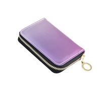 Blurred Blue Pink Gradient Women's Wallets Leather Cute Card Holder Wallets RFID Blocking Small Coin Change Purse with Zipper