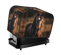 Blurry Horse Toaster Cover 2 Slice, Waterproof Bread Machine Covers with Pockets Universal Size Kitchen Small Appliance Cover with Handle, Dust and Fingerprint Protection