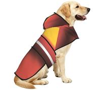 Blurry Red Waterproof Dog Raincoat And Rain Jacket With Hood, Reflective Strips And Adjustable Belly Strap, Fits Small To Large Dogs