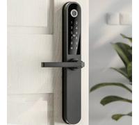 Blusafe Apollo Black Keyless Door Handle for Home Security, Finger Print, Key Card, Keypad, App Control, Remote Lock/Unlock