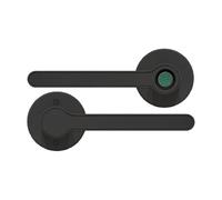 Blusafe Fingerprint Internal Door Lock, Biometric Smart Door Handle, 50 Fingerprints, 2 Backup Keys, HMO/Student Houses, Bedrooms, Home Office Locks (Rose, Black)