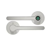 Blusafe Fingerprint Internal Door Lock, Biometric Smart Door Handle, 50 Fingerprints, 2 Backup Keys, HMO/Student Houses, Bedrooms, Home Office Locks (Rose, Chrome)