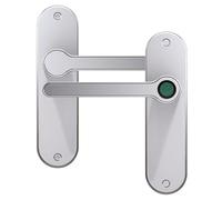 Blusafe Fingerprint Internal Door Lock, Biometric Smart Door Handle, 50 Fingerprints, 2 Backup Keys, HMO/Student Houses, Bedrooms, Home Office Locks (Long, Satin Chrome)