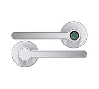 Blusafe Fingerprint Internal Door Lock, Biometric Smart Door Handle, 50 Fingerprints, 2 Backup Keys, HMO/Student Houses, Bedrooms, Home Office Locks (Rose, Satin Chrome)
