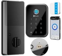 Blusafe Keyless Finger Print Smart Door Lock, Touch Keypad, Pin Code Access Lock, Internal Thumbturn Operation (Black)