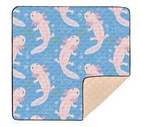 Blush Axolotl Soft Padded Baby Activity Play Mat for Indoor Outdoor Comfortable Playroom Activity Mat for Newborns Babies Infants Toddlers, 50'' x 50''