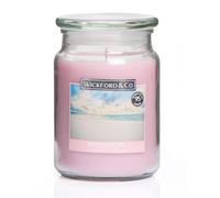 Blush Beaches Luxury Scented Large Glass Jar Candle by Wickford & Co - 18oz, 95-Hour Burn Time, Ideal for Any Space & Special Occasions