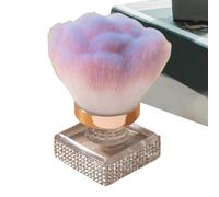Blush Brush for Cheeks, Soft Bristles Makeup Tool for Contouring, Highlighting, Nail Cleaning, 2.76 x 1.57 Inches, Manicure Pedicure Accessory with Rhinestone Detail