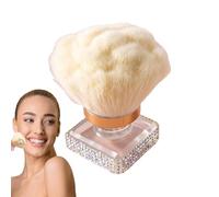 Blush Brush for Cheeks, Soft Bristles Makeup Tool for Contouring, Highlighting, Nail Cleaning, 2.76x1.57 Inches, Manicure Pedicure Accessory with Rhinestone Detail
