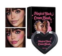 Blush Cream for Cheeks - Black Creamy Blush for Mature Skin,Long Lasting Color Changing Blusher Cosmetic for Women Girls Face Contour Blending Halloween