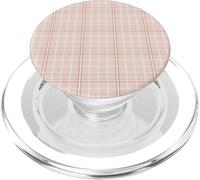 Blush Cream Red Soft Woven Coquettecore Plaid Print PopSockets PopGrip for MagSafe