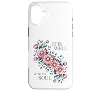 Blush Floral Arrangement Serene Botanical Art Case for iPhone 16 Plus
