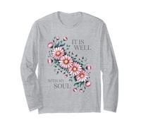 Blush Floral Arrangement Serene Botanical Art Long Sleeve T-Shirt