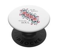 Blush Floral Arrangement Serene Botanical Art PopSockets Adhesive PopGrip