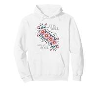 Blush Floral Arrangement Serene Botanical Art Pullover Hoodie
