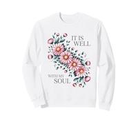 Blush Floral Arrangement Serene Botanical Art Sweatshirt