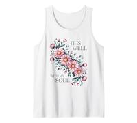 Blush Floral Arrangement Serene Botanical Art Tank Top