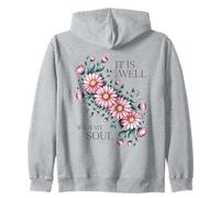 Blush Floral Arrangement Serene Botanical Art Zip Hoodie