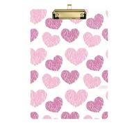 Blush Glitter Heart Decorative Acrylic Clipboard School Supply for Meeting Size 9 x 12