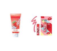 Blush & Glow Gel Face Wash, Strawberry Blast, 100G And Lip Love Chapstick, Spf15, Cherry, 4.5 G